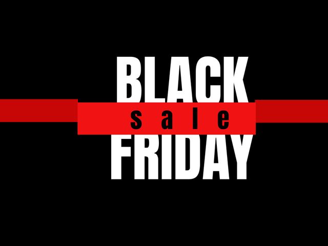 Bold Black Friday Sale Banner with Red Accents - Download Free Stock Templates Pikwizard.com