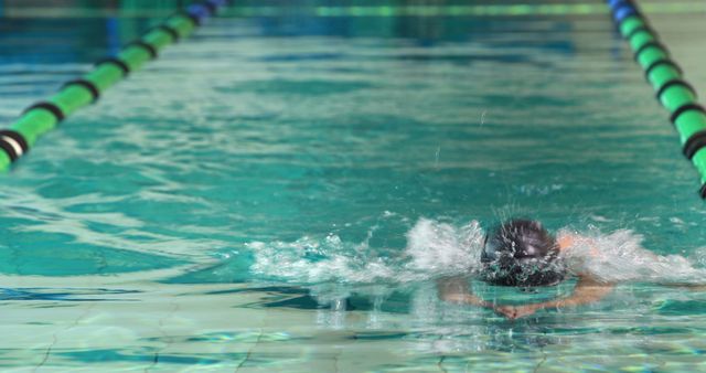 Professional Swimmer Breaststroking in Competitive Swimming Pool - Download Free Stock Images Pikwizard.com