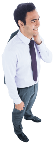 Happy Businessman with Suit Indoors Isolated on Transparent Background