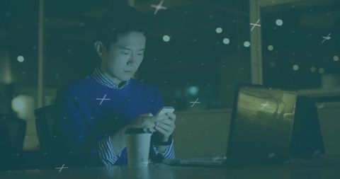 Asian Businessman Analyzing Data Technology Concepts