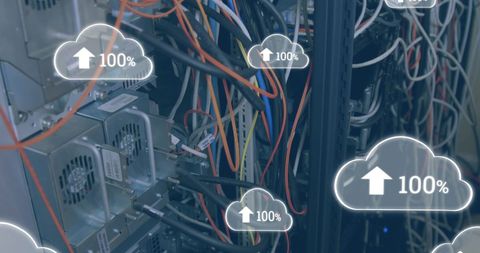 Data Upload Progress and Cloud Computing in Server Room - Download Free Stock Images Pikwizard.com