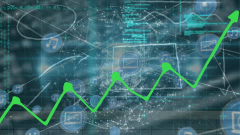 Graph Chart Sparking Data Visualization in Digital Network