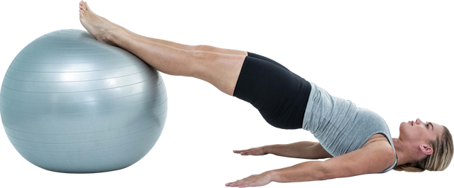 Transparent Woman Performing Pilates with Exercise Ball - Download Free Stock Videos Pikwizard.com