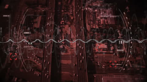 High-Tech Data Visualization Over City Infrastructure