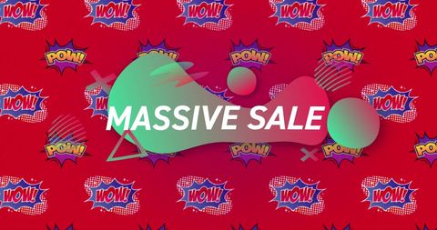 Massive sale bold retro comic style illustration