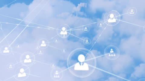 Abstract Cloud Network with Connected People Icons