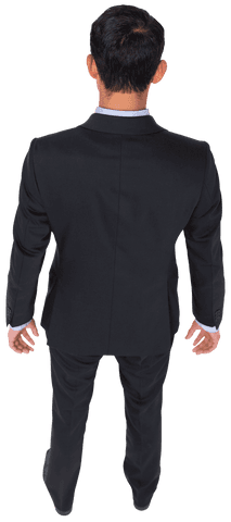 Back View of Businessman Standing on Transparent Background PNG