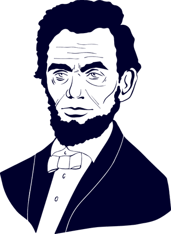 Silhouette of Abraham Lincoln on Transparent Background