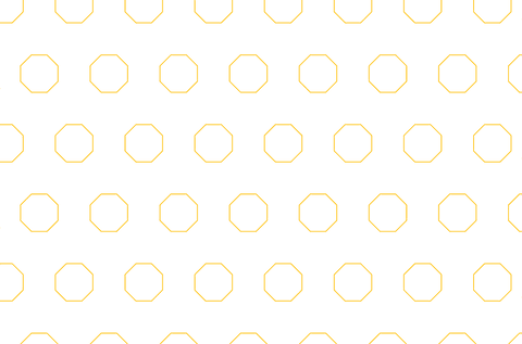 Seamless yellow octagon pattern on transparent background