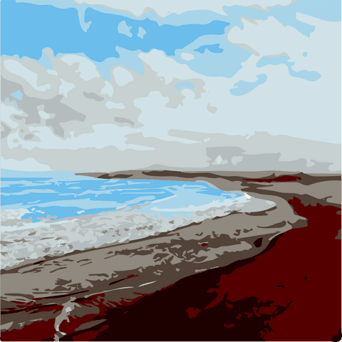 Serene beach landscape on transparent background for versatile use