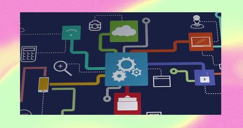 Digital Network with Global Data Processing Connections - Download Free Stock Images Pikwizard.com
