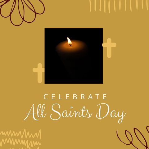 all saints day candle flame on gold abstract background - Download Free Stock Templates Pikwizard.com