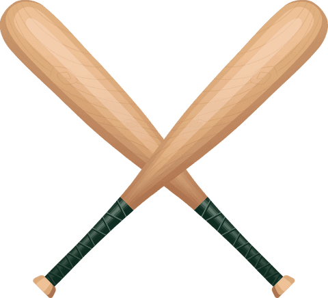 Crossed Wooden Baseball Bats on Transparent Background for Sports Design - Download Free Stock Videos Pikwizard.com