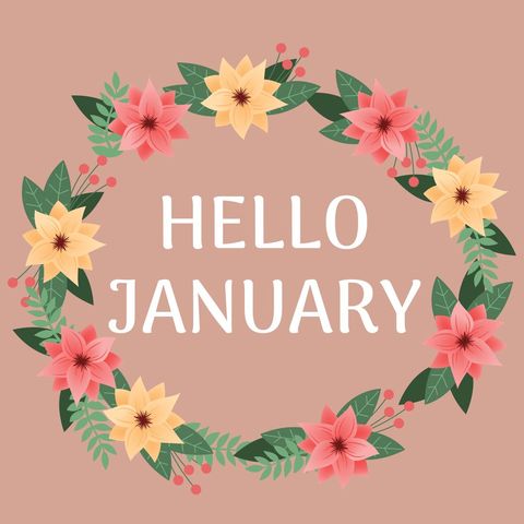 Floral Wreath Welcomes January with Fresh Beginnings - Download Free Stock Templates Pikwizard.com