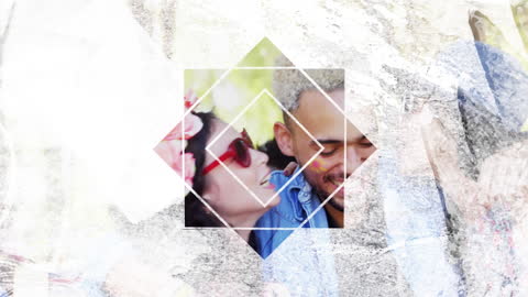 Multicultural Friends Celebrating with Digital Animation Overlays