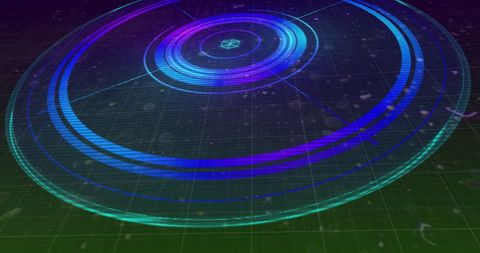 Glowing Multicolored Digital Radar Scan on Grid System - Download Free Stock Images Pikwizard.com