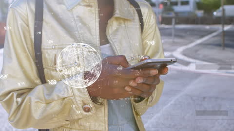 Person Engaging with Global Network on Smartphone