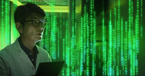 Data Scientist Analyzing Code in Server Room - Download Free Stock Images Pikwizard.com