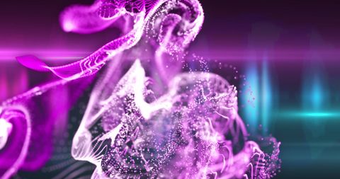 Abstract Pink Digital Light Patterns on Dark Background - Download Free Stock Images Pikwizard.com