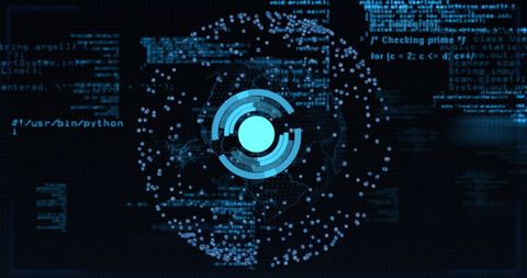 Futuristic Data Visualization Over Digital Coding Display - Download Free Stock Images Pikwizard.com