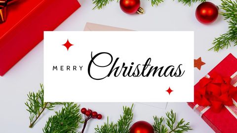Festive Christmas Card with Red and White Decorations - Download Free Stock Templates Pikwizard.com