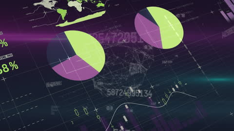 Futuristic Data Analytics with World Map and Charts
