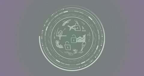Digital Interface Scanning Business Technology Icons