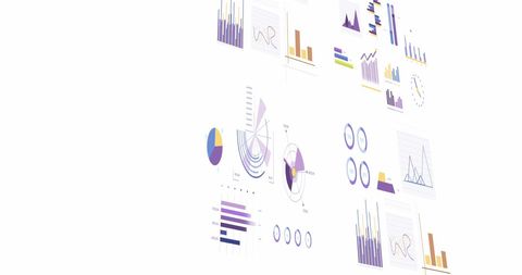 Financial Data and Statistics Over White Background