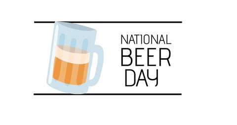 National Beer Day Celebration Banner with Pint Illustration