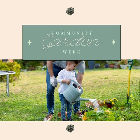 Father and Son Bonding During Community Garden Week