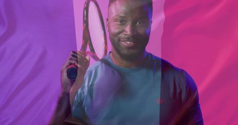 Male Tennis Player with French Flag Overlay - Download Free Stock Images Pikwizard.com