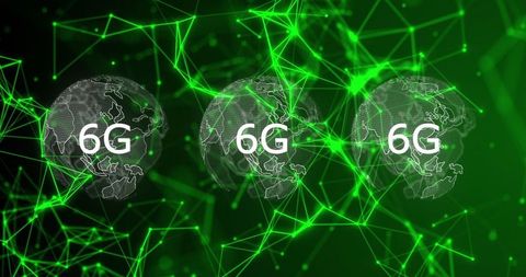 6G Technology Concept with Globes and Digital Connections