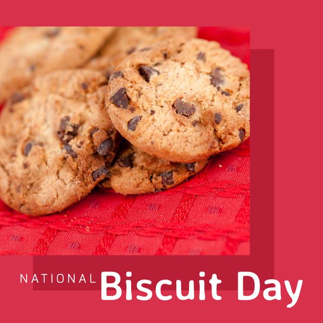 Celebrating National Biscuit Day with Delicious Chocolate Chip Biscuits - Download Free Stock Templates Pikwizard.com