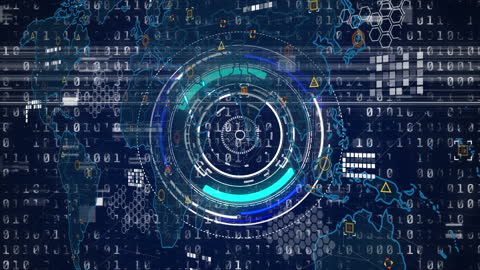 Futuristic Digital Technology Interface with Global Data Network