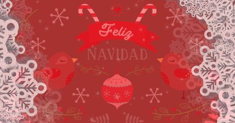 Festive Red Background with Christmas Candy Canes and Snowflakes