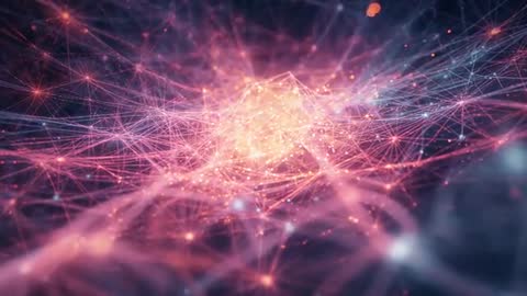 Abstract Glowing Network, Technology Visualization