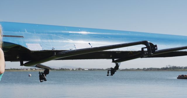 Bottom View of a Racing Shell Boat Near Calm Lake - Download Free Stock Images Pikwizard.com