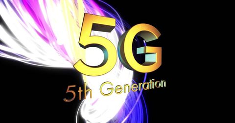 5G Fifth Generation Digital Network Concept with Light Trails