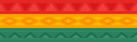 Transparent geometric pattern with vibrant tribal motifs