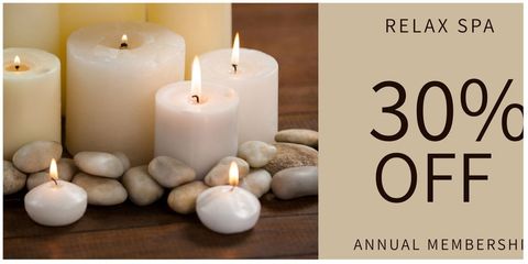 spa membership discount with tranquil candles and stones - Download Free Stock Templates Pikwizard.com