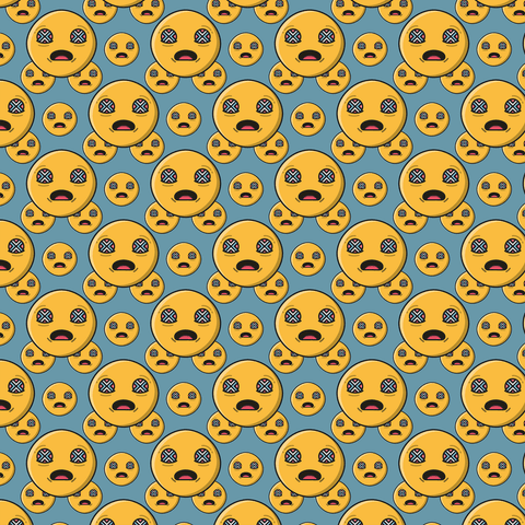 seamless pattern of scared emojis on transparent background - Download Free Stock Videos Pikwizard.com