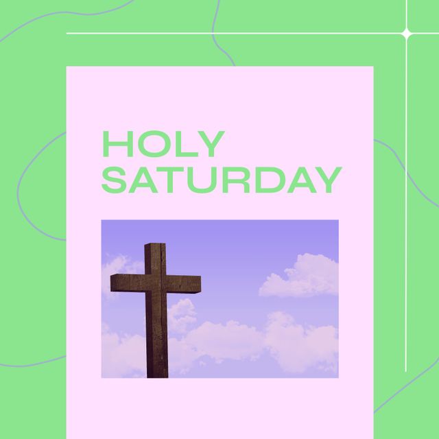 Holy Saturday Poster Design with Cross against Blue Sky - Download Free Stock Templates Pikwizard.com