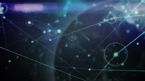 Global Network Digital Connections on Abstract Globe Background