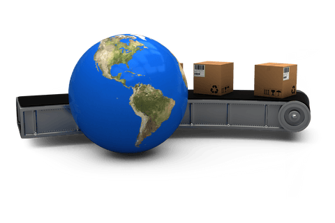 transparent globe with conveying parcels illustrating global trade - Download Free Stock Videos Pikwizard.com