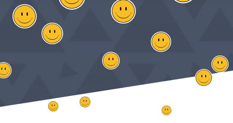 Happy Smiley Emojis on Modern Two-Tone Background