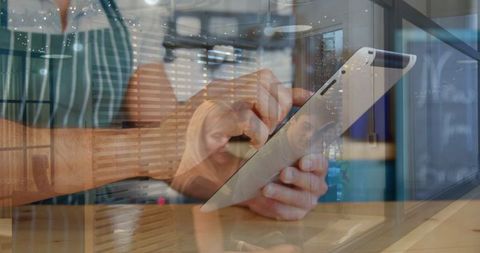 Multitasking in modern office with digital technology