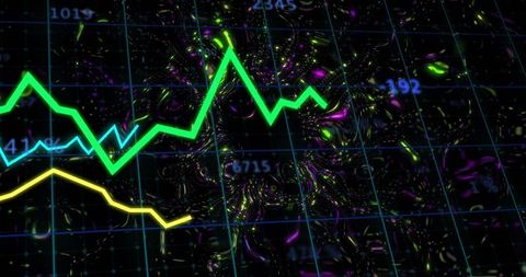 Neon data lines pulsing on futuristic grid with holographic glow core