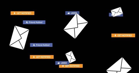 Digital Icon Overlays Representing Social Media Connections