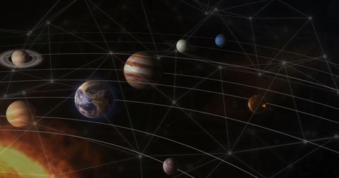 Celestial Network: Planets Connected in Virtual Space - Download Free Stock Images Pikwizard.com