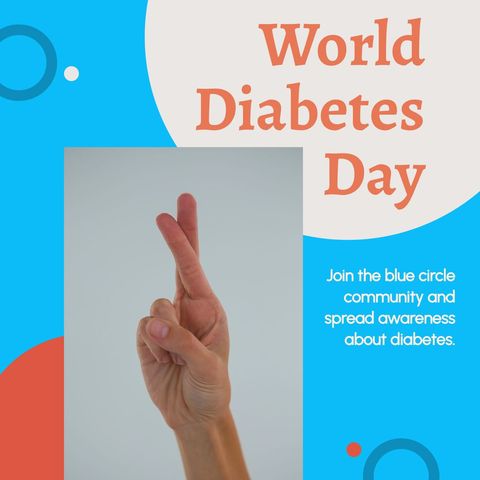 World Diabetes Day Awareness Promotion with Symbolic Hand Gesture - Download Free Stock Templates Pikwizard.com